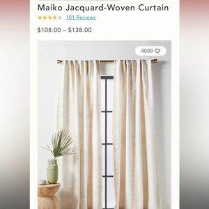 Maiko Jaquard-Woven Cream Curtains Anthropologie